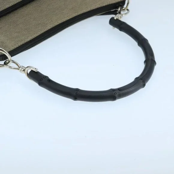 GUCCI Bamboo Hand Bag Outlet Canvas Beige 35692 Auth ep6849 - Picture 8 of 16